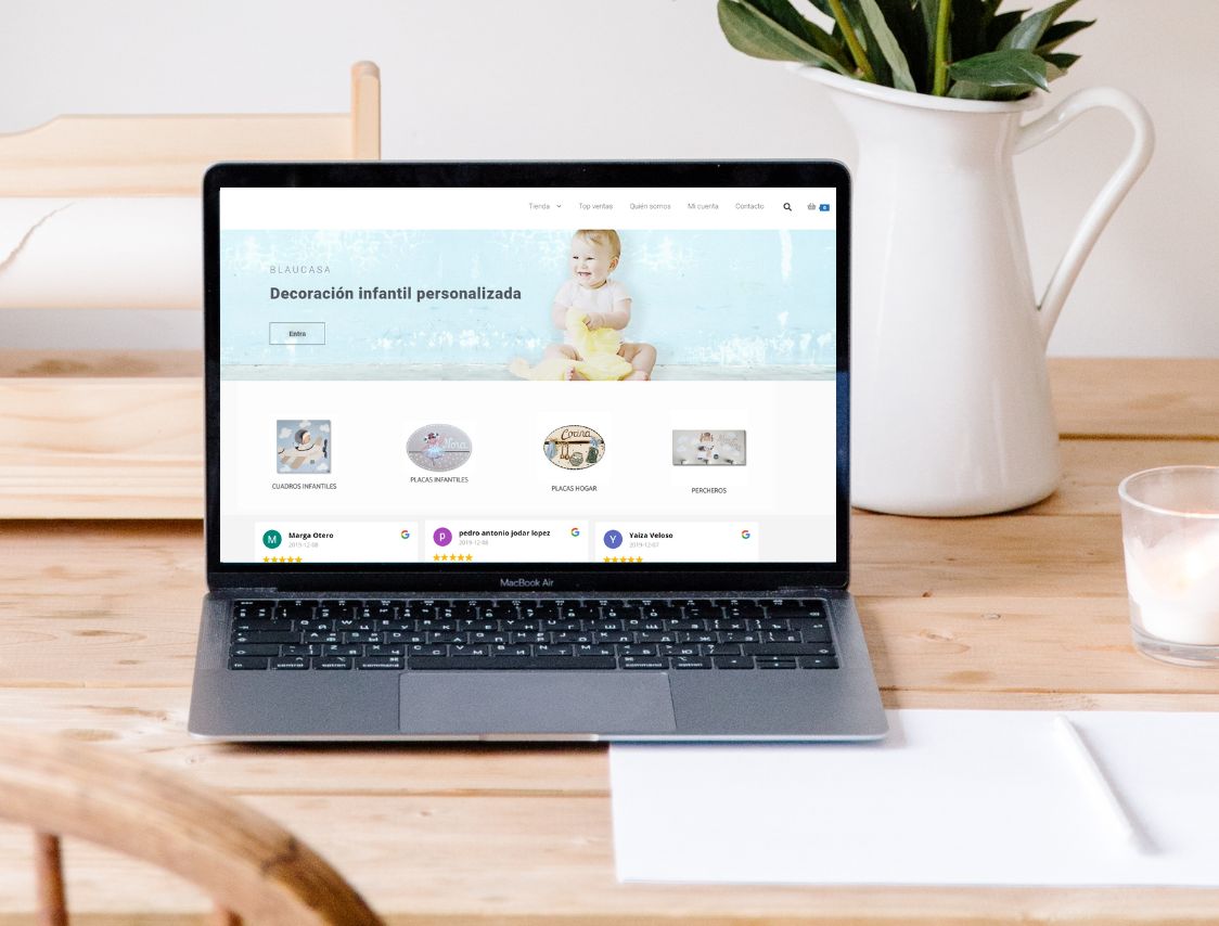 muestra del resultado de la página web de blaucasa en desktop